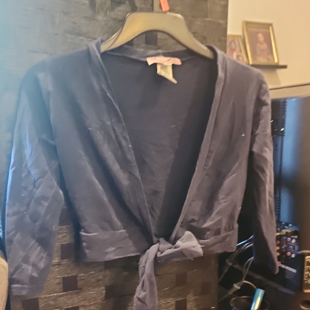 Heart Of Haute Navy Tie-Front Cardigan Size S